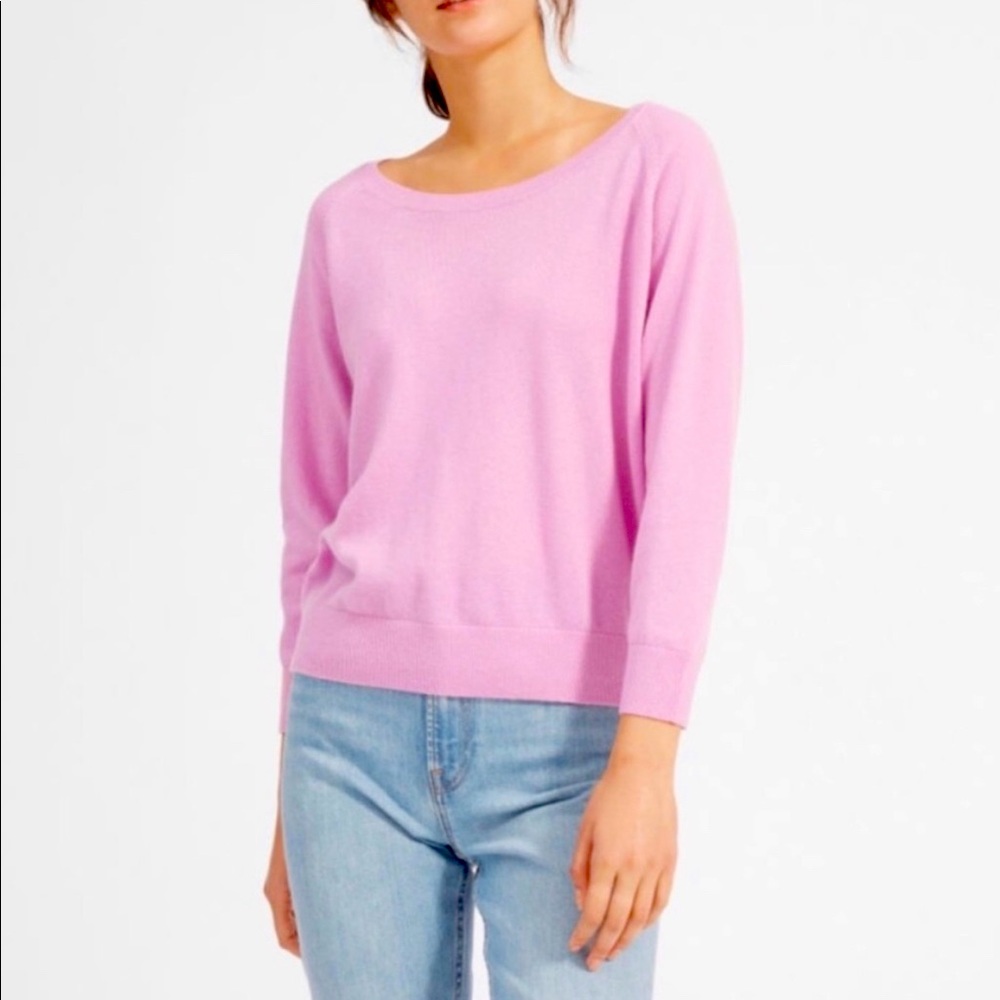 Everlane Cashmere Ballerina Sweater Mauve Pink/Lilac